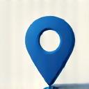 Abstract map pin icon indicating location