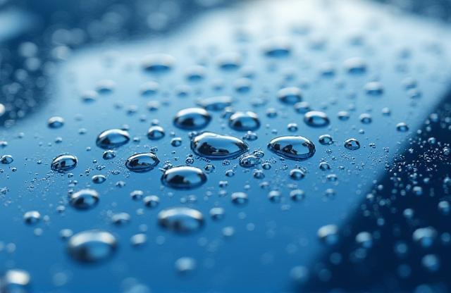 Water forming perfect beads on a ceramic coated car surface, showcasing protection