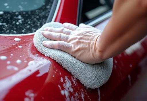 Manual car exterior wash with foam and water spray